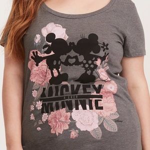 Disney Mickey Mouse & Minnie Mouse Floral Scoop T