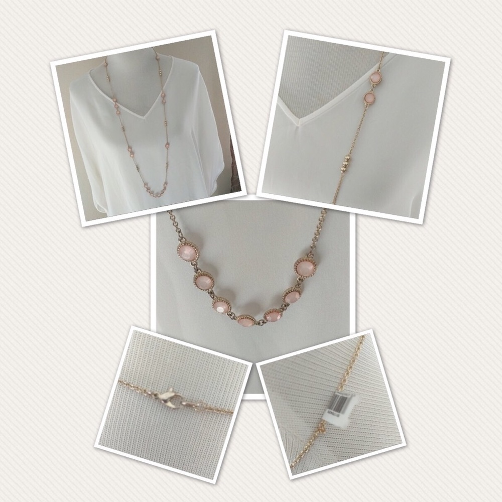 Nordstrom Pink and Gold Statement Necklace