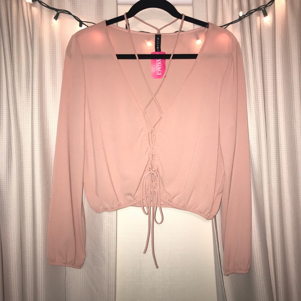 ✨SOLD✨Open Lace Up Blouse