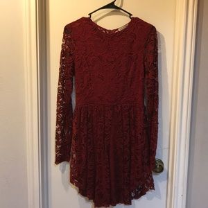 Red lace dress
