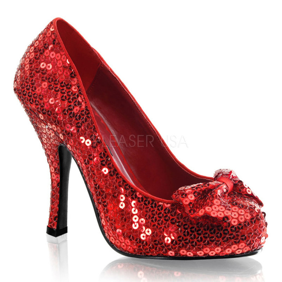Holiday Christmas Sequin High Heel Shoes - Picture 1 of 4