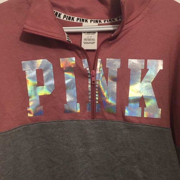 Vs half zip pink rose and gray - Picture 2 of 2