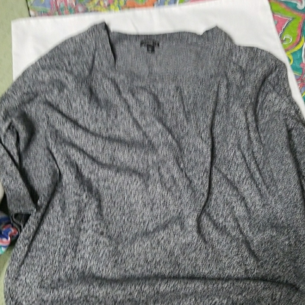 Large scoop neckline sweater