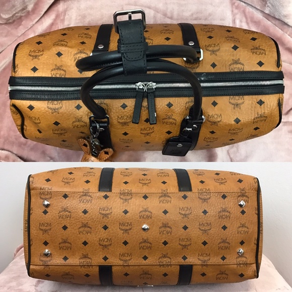 SOLD MCM Weekender Visetos Cognac Duffle Bag - Picture 3 of 8