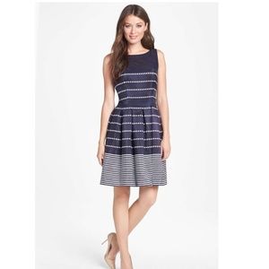 Taylor Dresses Stripe Fit & Flare Dress