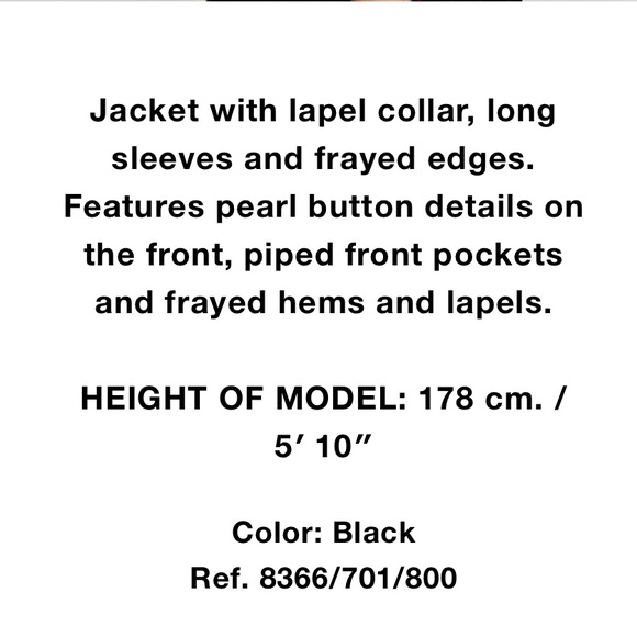 Zara Black Tweed Jacket with Pearl - Picture 4 of 4