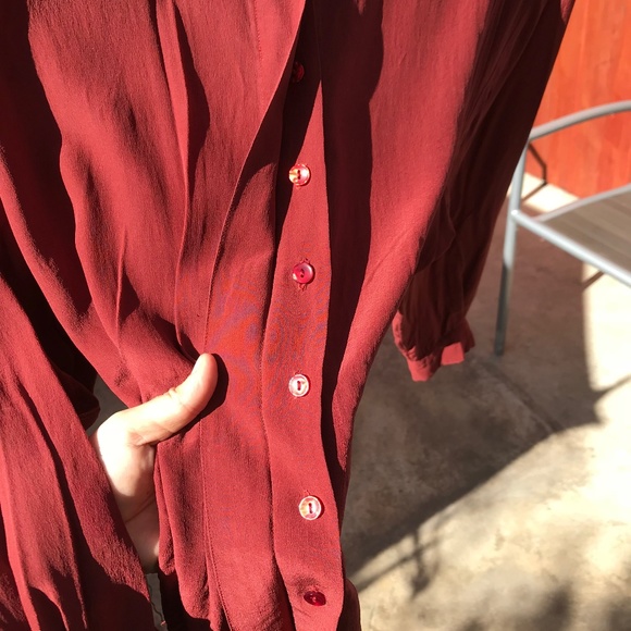 VINTAGE Anne Taylor gorgeous rust silk blouse - Picture 7 of 7