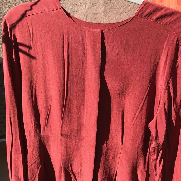 VINTAGE Anne Taylor gorgeous rust silk blouse - Picture 5 of 7