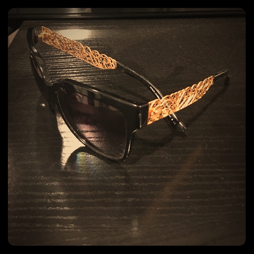 Dolce and Gabbana sunglasses gold and black