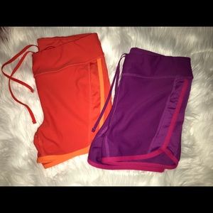 Spandex drawstring fitness shorts