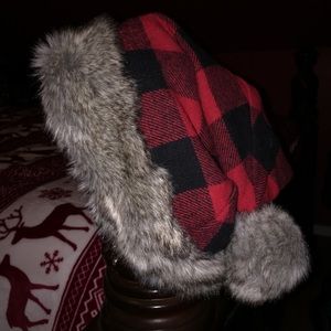 Eddie Bauer Plaid Santa Hat