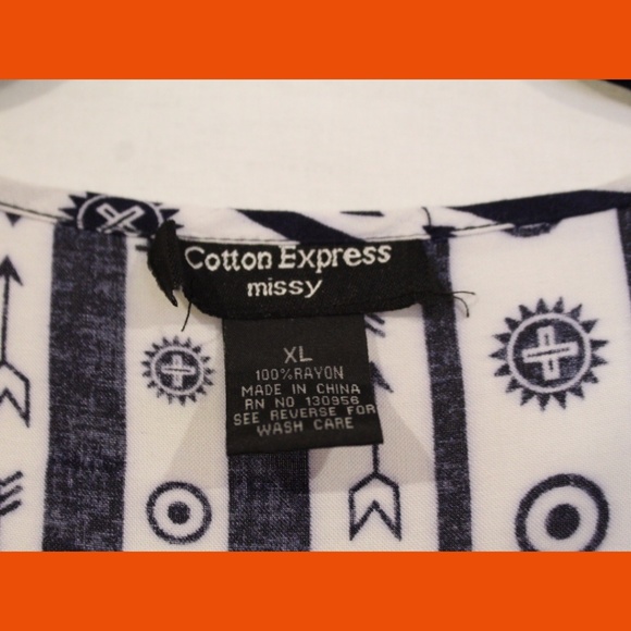 Long Fringed Cardigan Coverup Womens Navy White - Picture 5 of 5