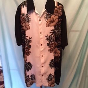 Hawaiian Shirt with Brown Flowers