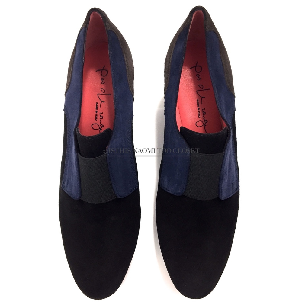 Pas De Rouge Italy Suede RoundToe Chunky Low Ankle - Picture 4 of 8