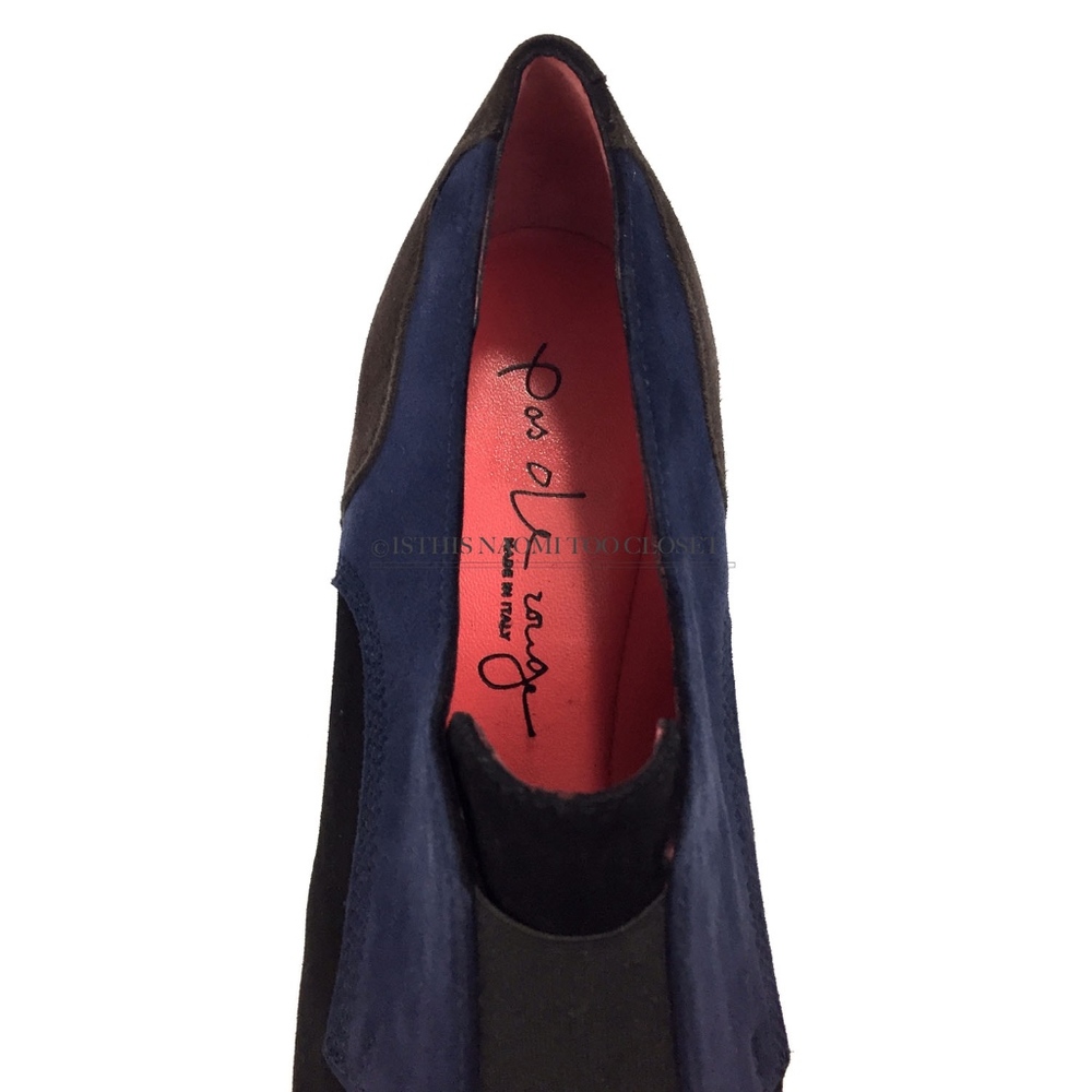 Pas De Rouge Italy Suede RoundToe Chunky Low Ankle - Picture 6 of 8