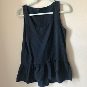 Zara navy tunic with ruffle hem