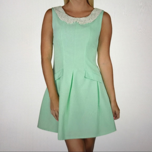 Dresses & Skirts - (Small) Floral Vintage- Inspired Lace Collar Dress