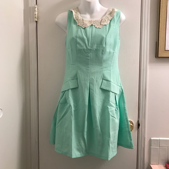 (Small) Floral Vintage- Inspired Lace Collar Dress - Picture 2 of 5