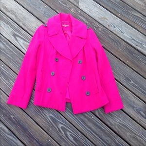 Pink pea coat like new!