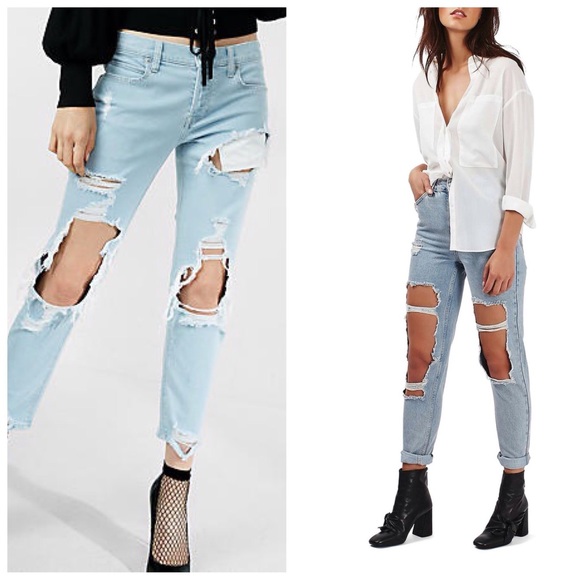 Elite Jeans Denim - High rise destroyed ankle jeans. Size 9/10. NWT