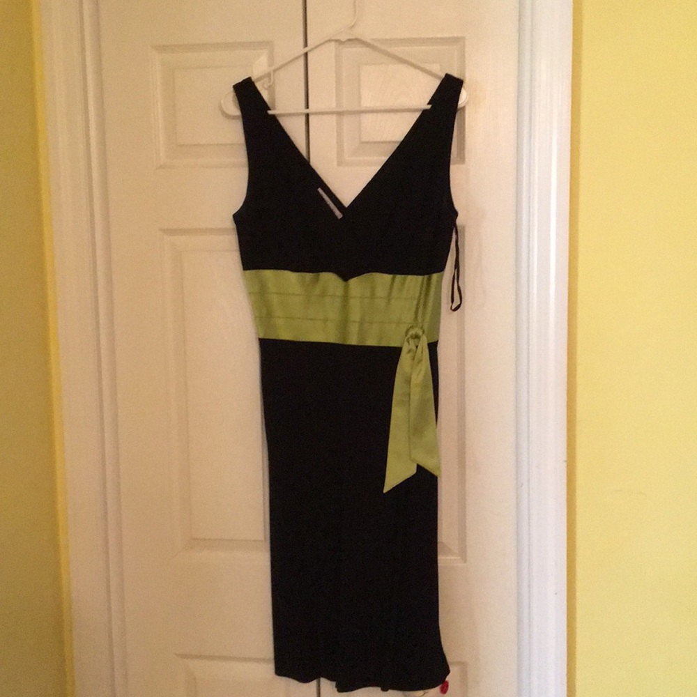 Kay Unger Black/ lime dress