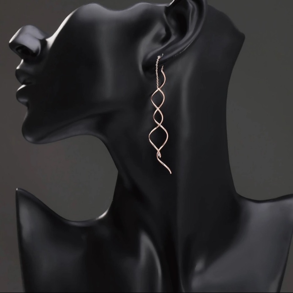 Swirl earrings - gold tone