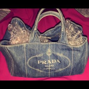 🎀#PRADA #CANAPA #TOTE #BAG #DENIM #PURSE🎀 WOMANS