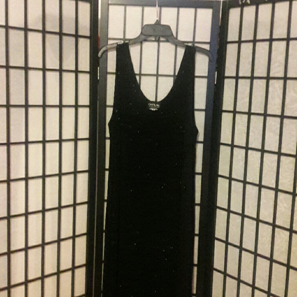 Black Glitter Evening Gown