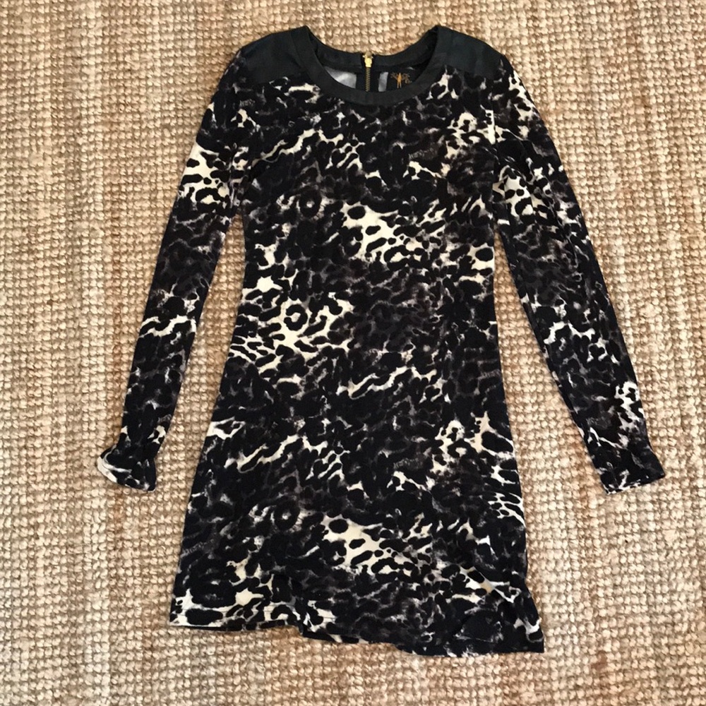Animal Print Long Sleeve Dress