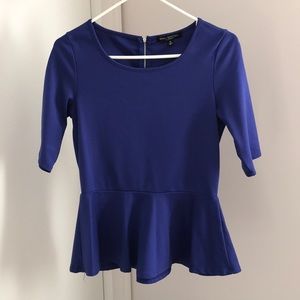 Blue peplum top