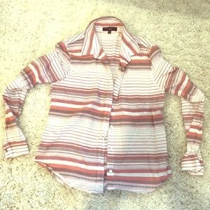 Sanctuary Western Tribal Striped Button Up Shirt