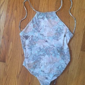TAVIK modern floral one piece bathing suit, size L