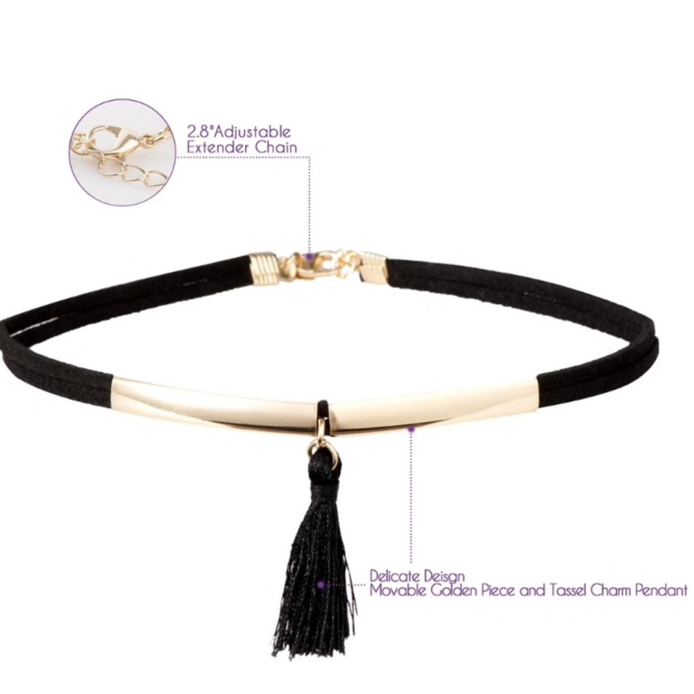 💢2 left 💢Tassel charm pendant choker - Picture 2 of 5