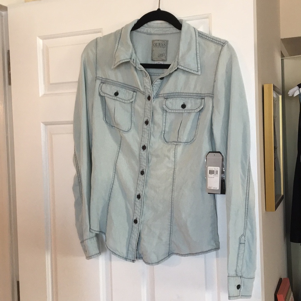 NWT Guess jean button up