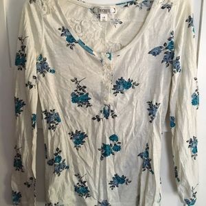 White Floral Long sleeve shirt