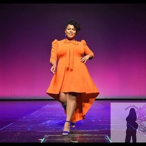 STUNNING ORANGE HI-LOW DRESS!!!!