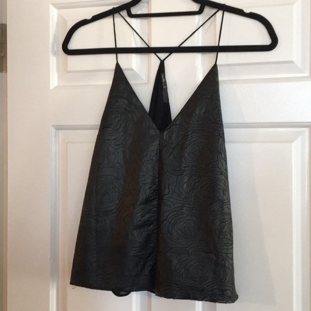 Maddy K faux leather top