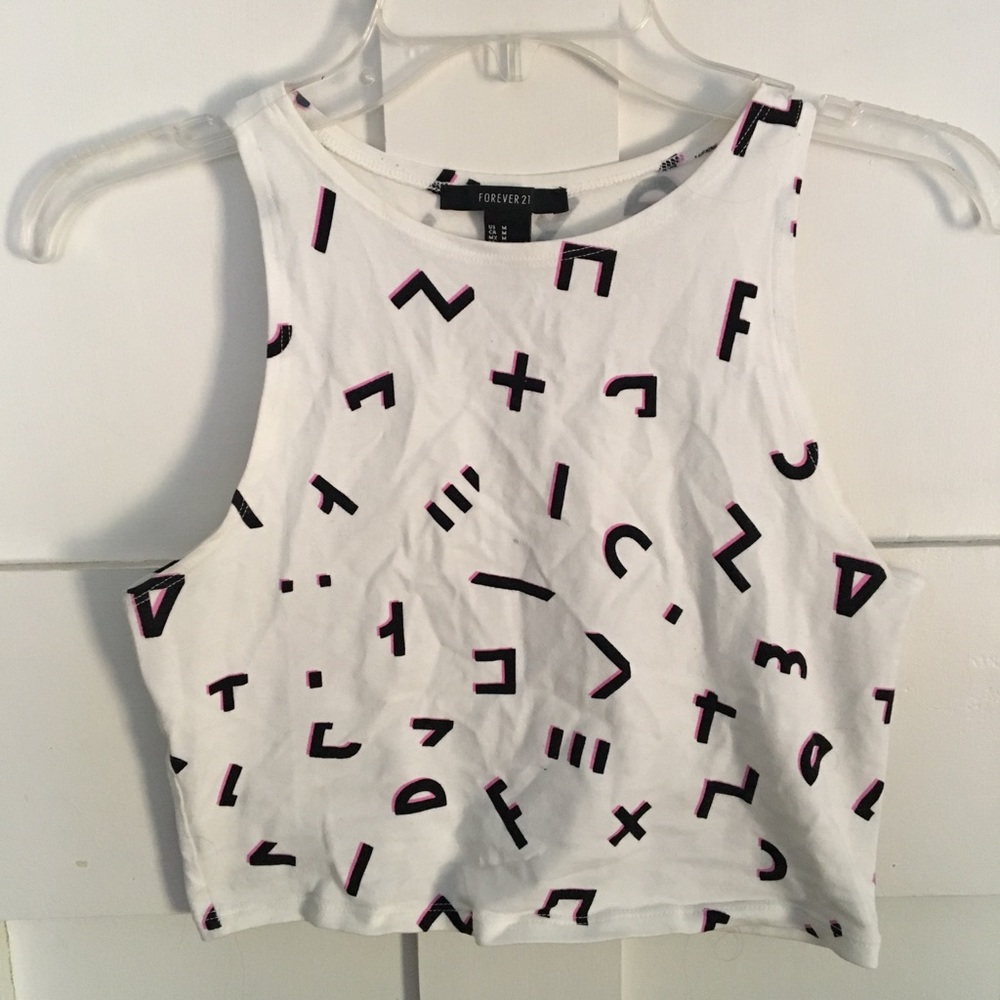 Forever 21 Graphic Crop Top Tank
