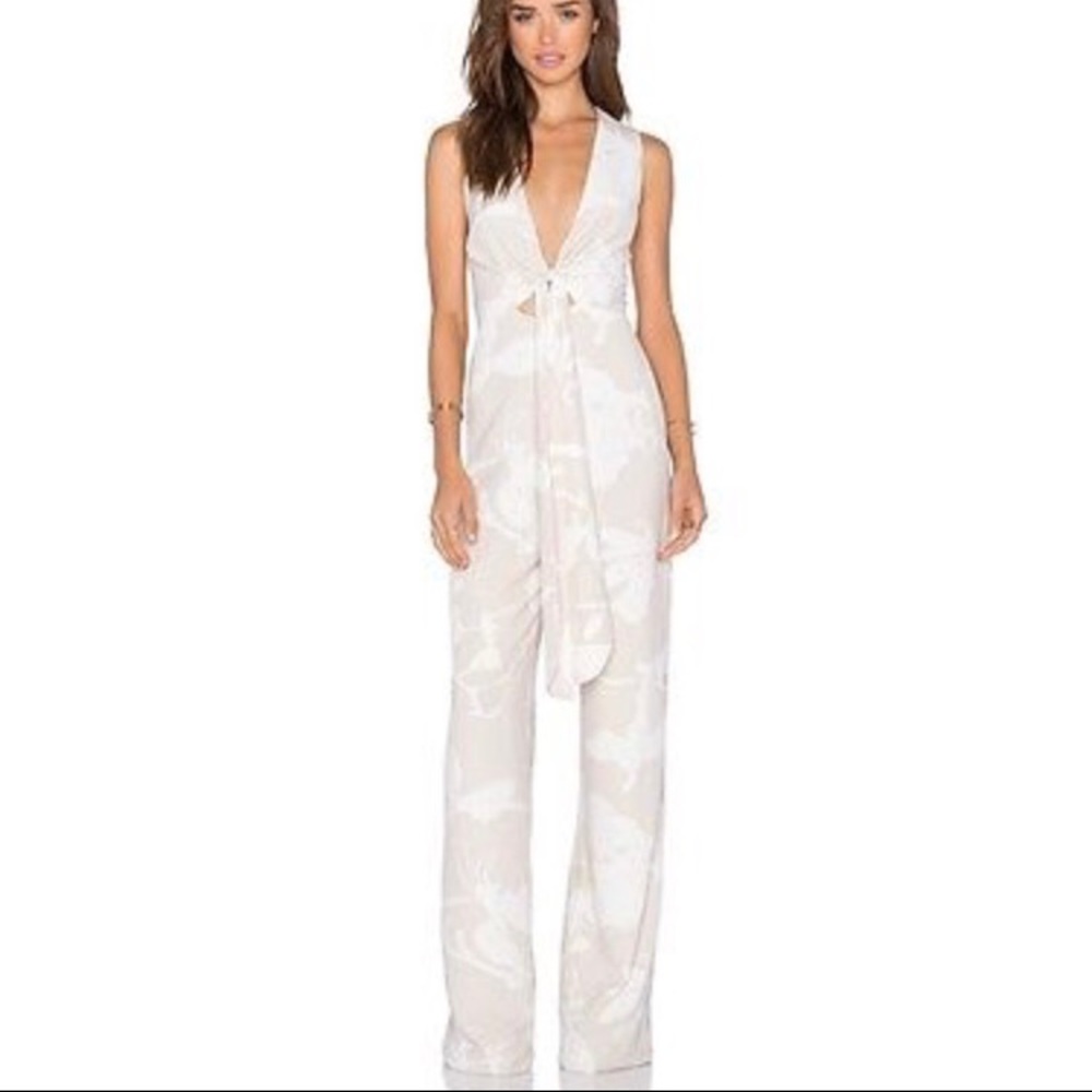 Halston Heritage orchid plunge jumpsuit