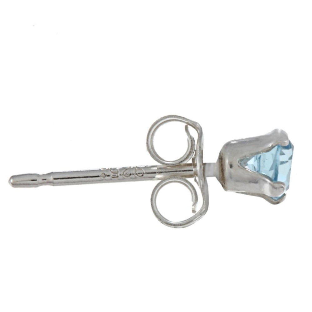 New Blue topaz stud  earrings - Picture 3 of 4