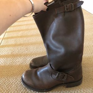 Dark brown Frye riding boots