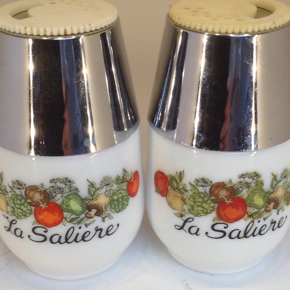 French Milk Glass Salt & Salt shaker
