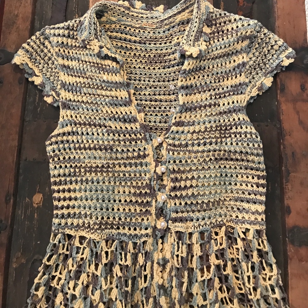 Free People knitted button up sweater Size S