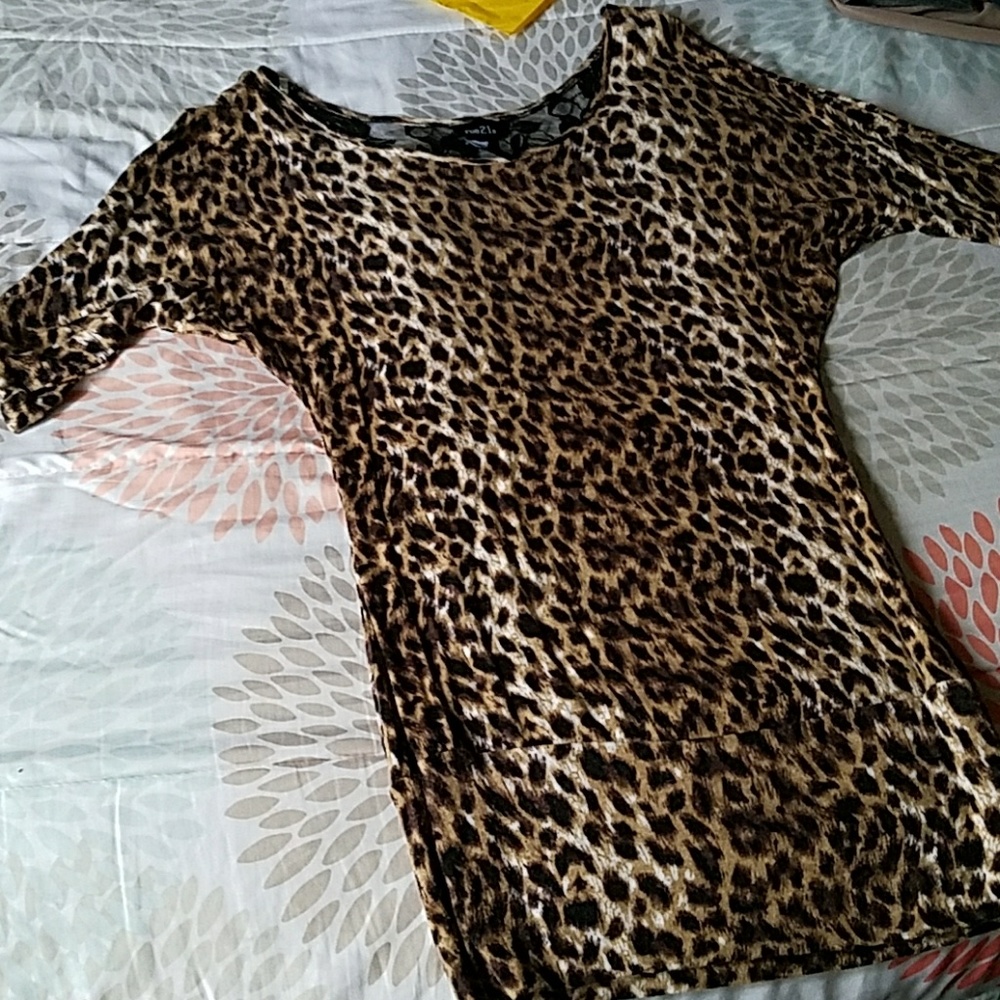 Leopard print long shirt
