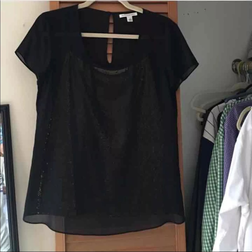 Banana republic sheer gold sequin top