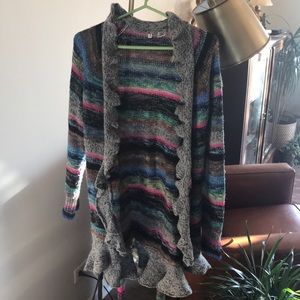 Anthropologie Multi-Color Ruffle Sweater