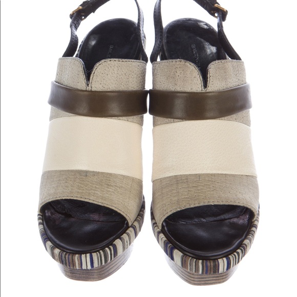 Balenciaga Leather Peep Toe Pumps - Picture 3 of 4