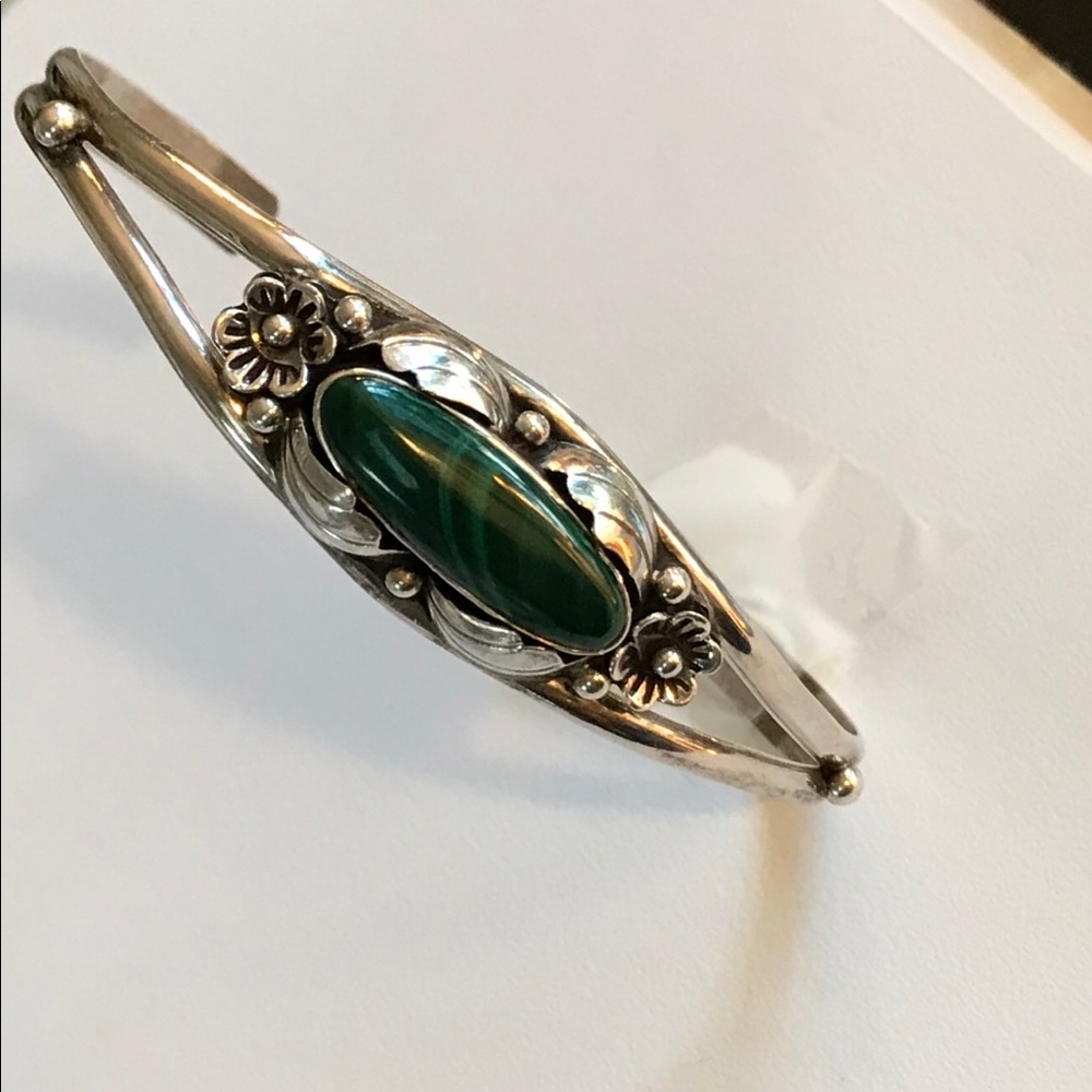 Sterling Silver/Malachite Bracelet