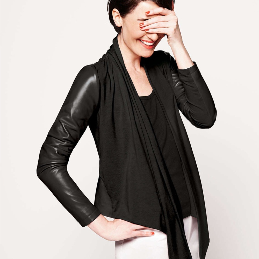 Bagatelle Mixed Media Black Leather Jacket