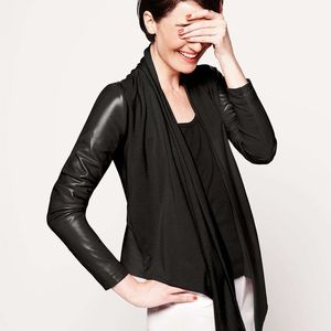 Bagatelle Mixed Media Black Leather Jacket